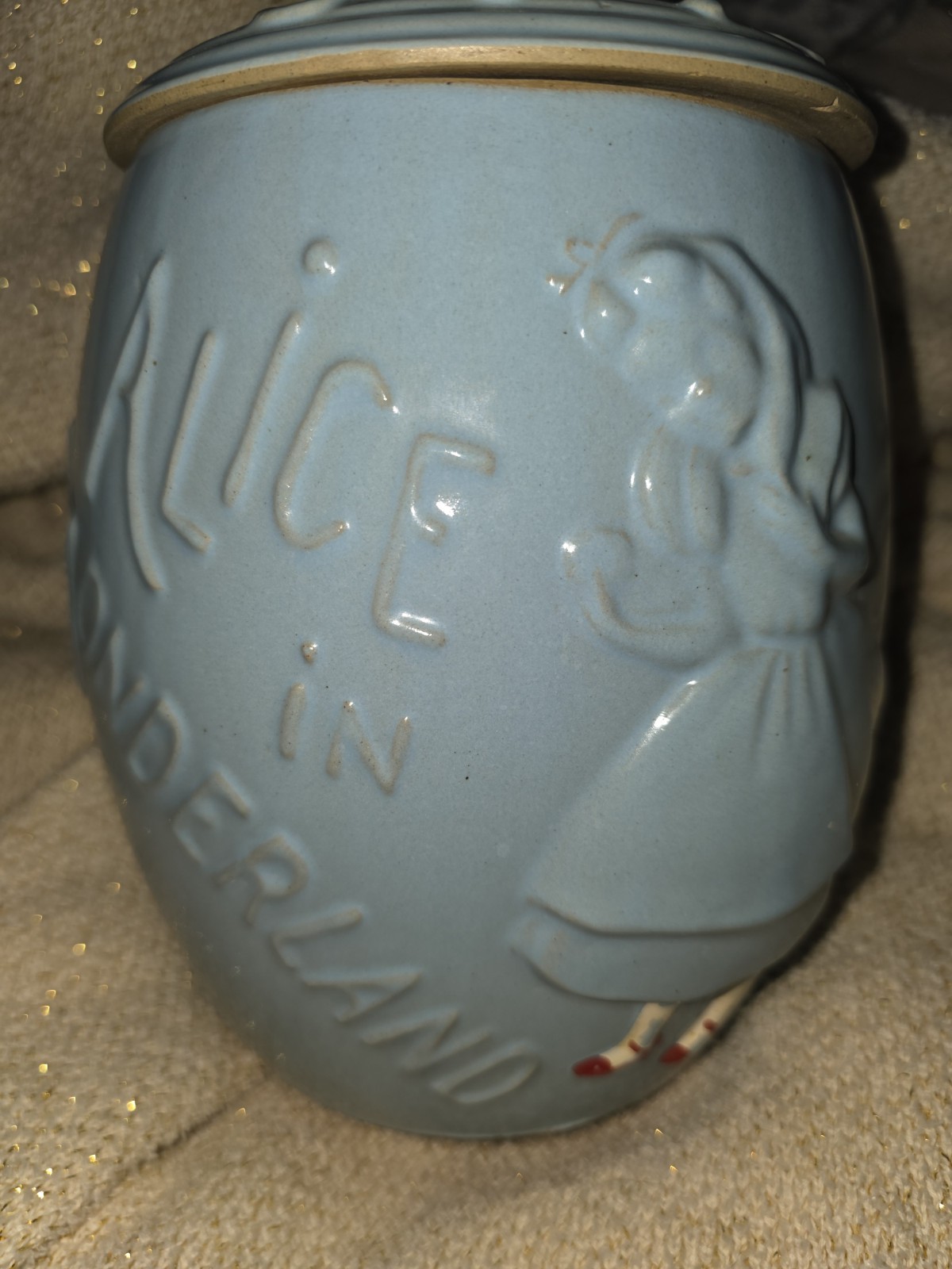 Rare 1950\'s Vintage Alice In Wonderland Cookie Jar Heavy Phenomenal Cold Painted