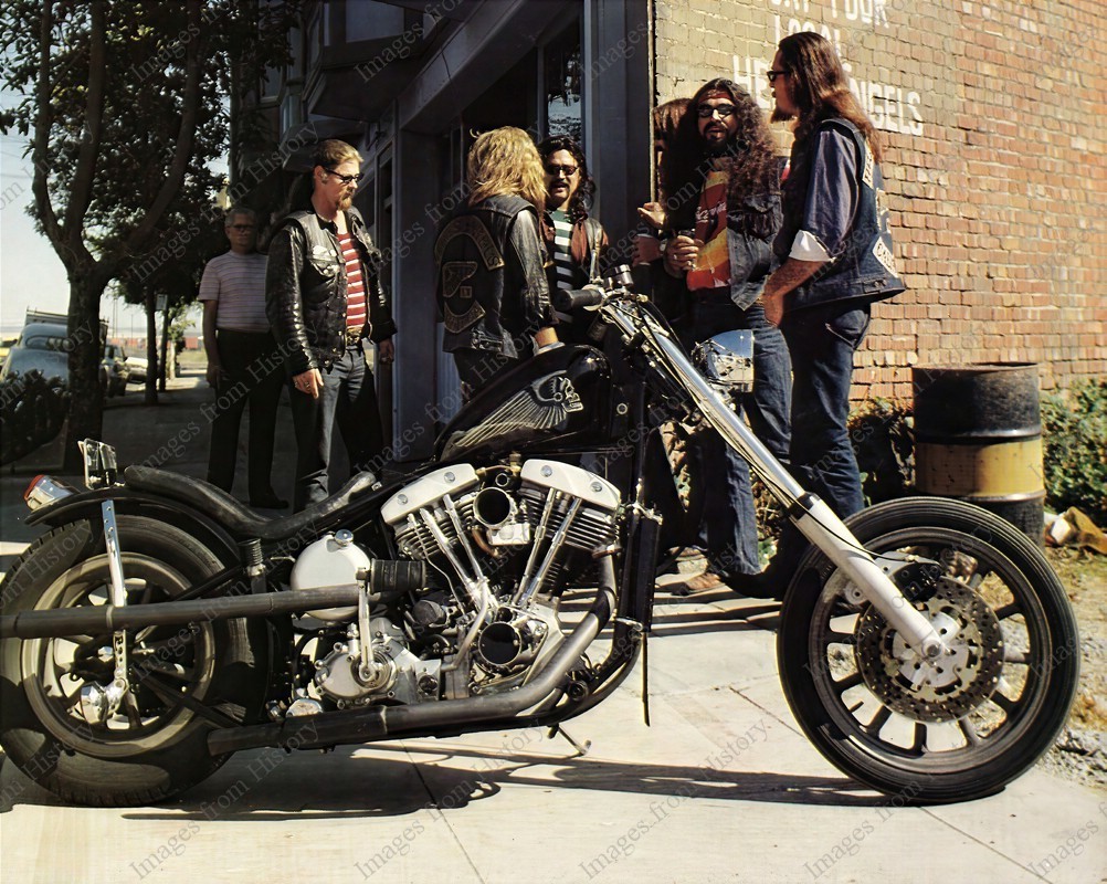 8x10 Print Candid Shot Group of Hells Angeles Notorious Biker Club