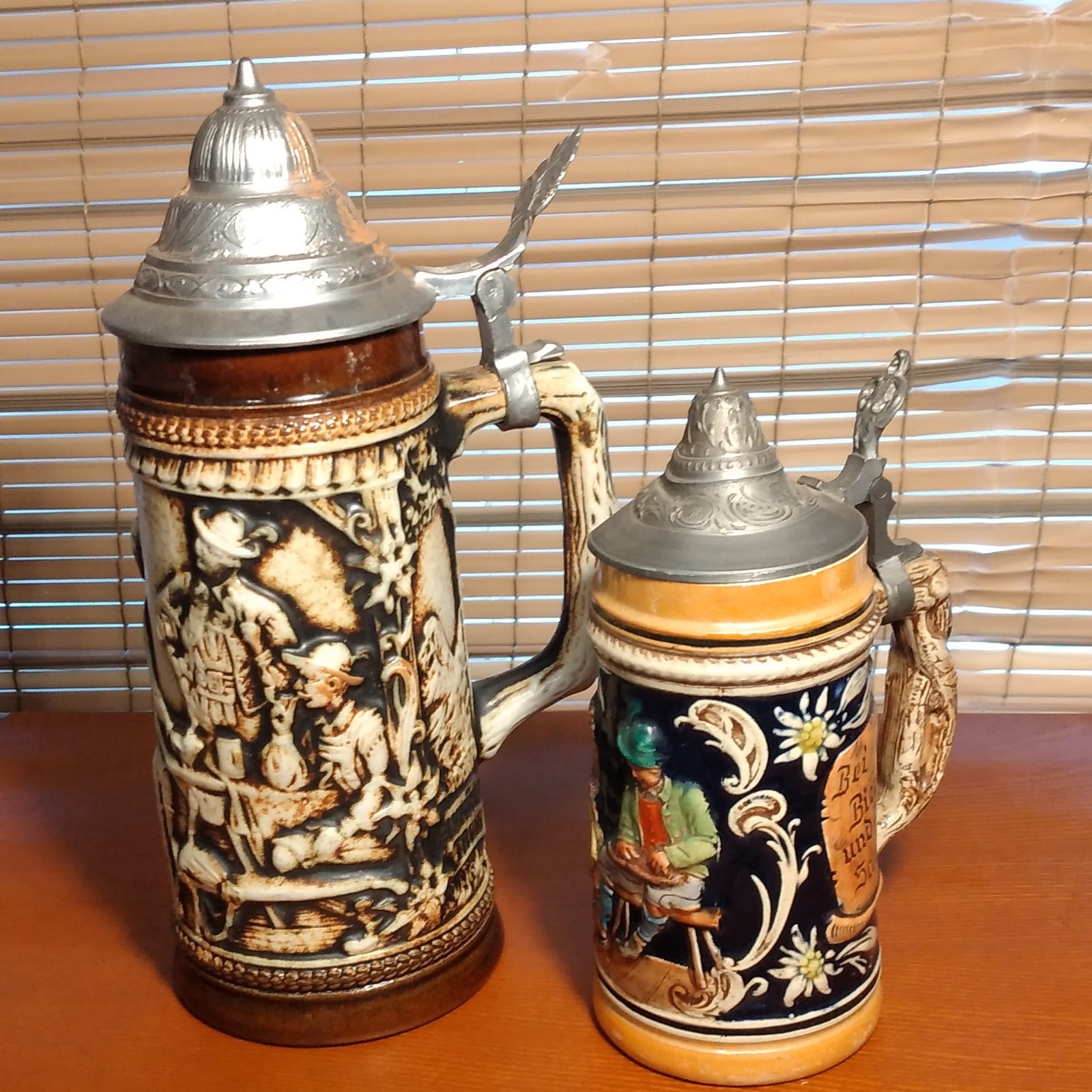 Vintage German Beer Stein Lot Original Gerzit Gerz Tavern & Edelweiss 3759 Vintage German Beer Stein Lot Original Gerzit Gerz Tavern & Edelweiss 3759