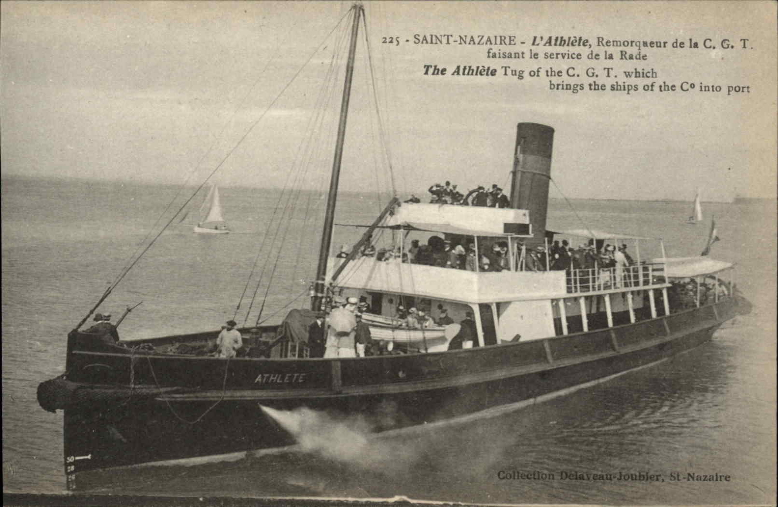 Saint Nazaire  L\'Athlete TUG BOAT  CGT Line Compagnie G�n�rale Transatlantique
