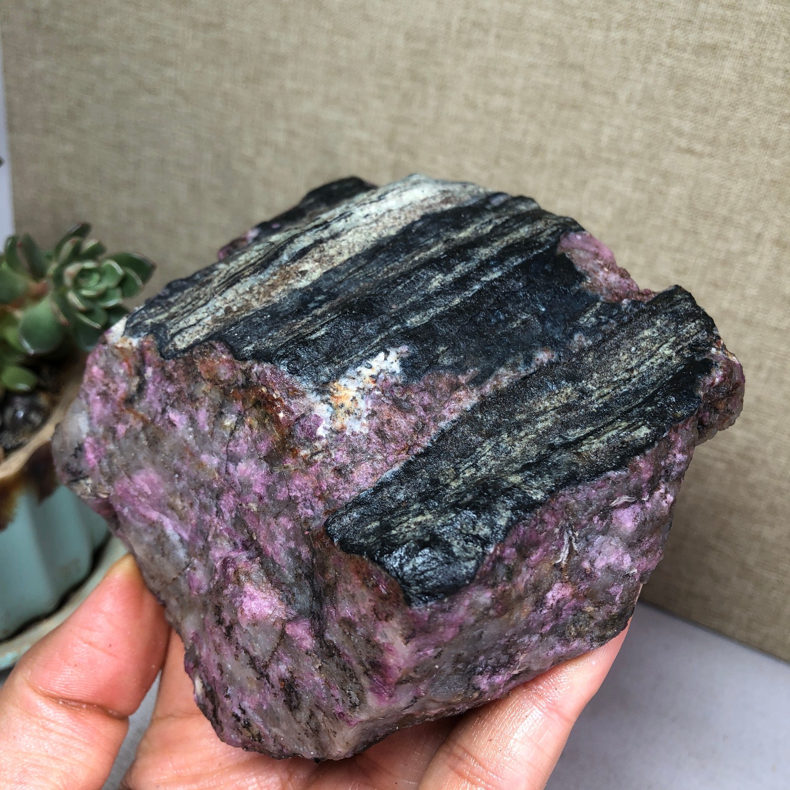 90mm Natural Plum blossom tourmaline crystal rough original Specimen 613g A6048