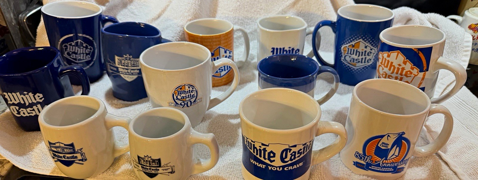 Title: Vintage White Castle Collectible Coffee Mug Lot (Set of 12)