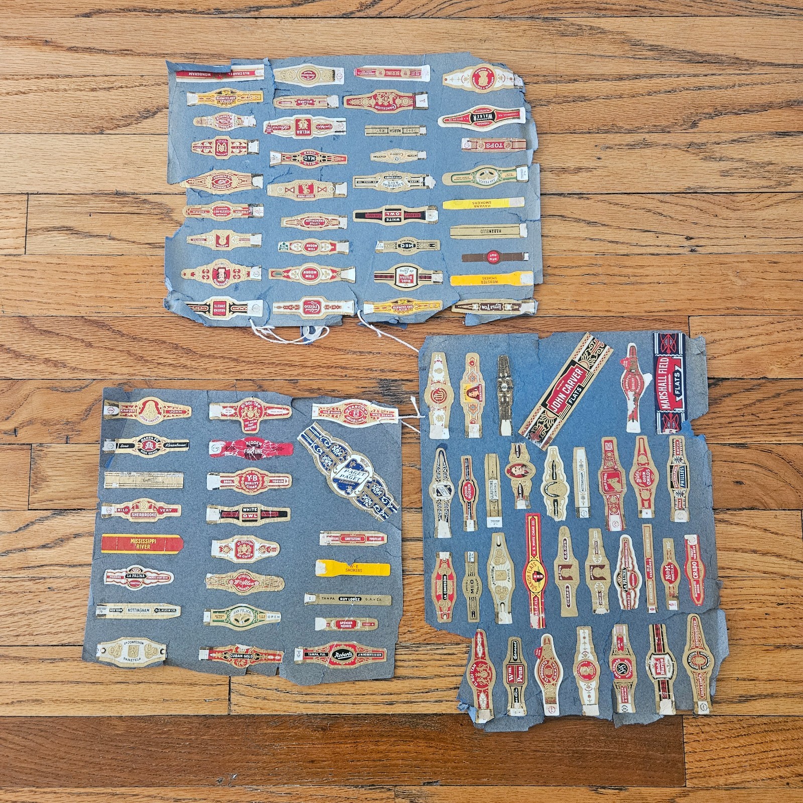 80+ RARE VINTAGE AND ANTIQUE CIGAR BANDS LABELS, MOUNTED ON CONSTRUCTION PAPER 80+ RARE VINTAGE AND ANTIQUE CIGAR BANDS LABELS, MOUNTED ON CONSTRUCTION PAPER