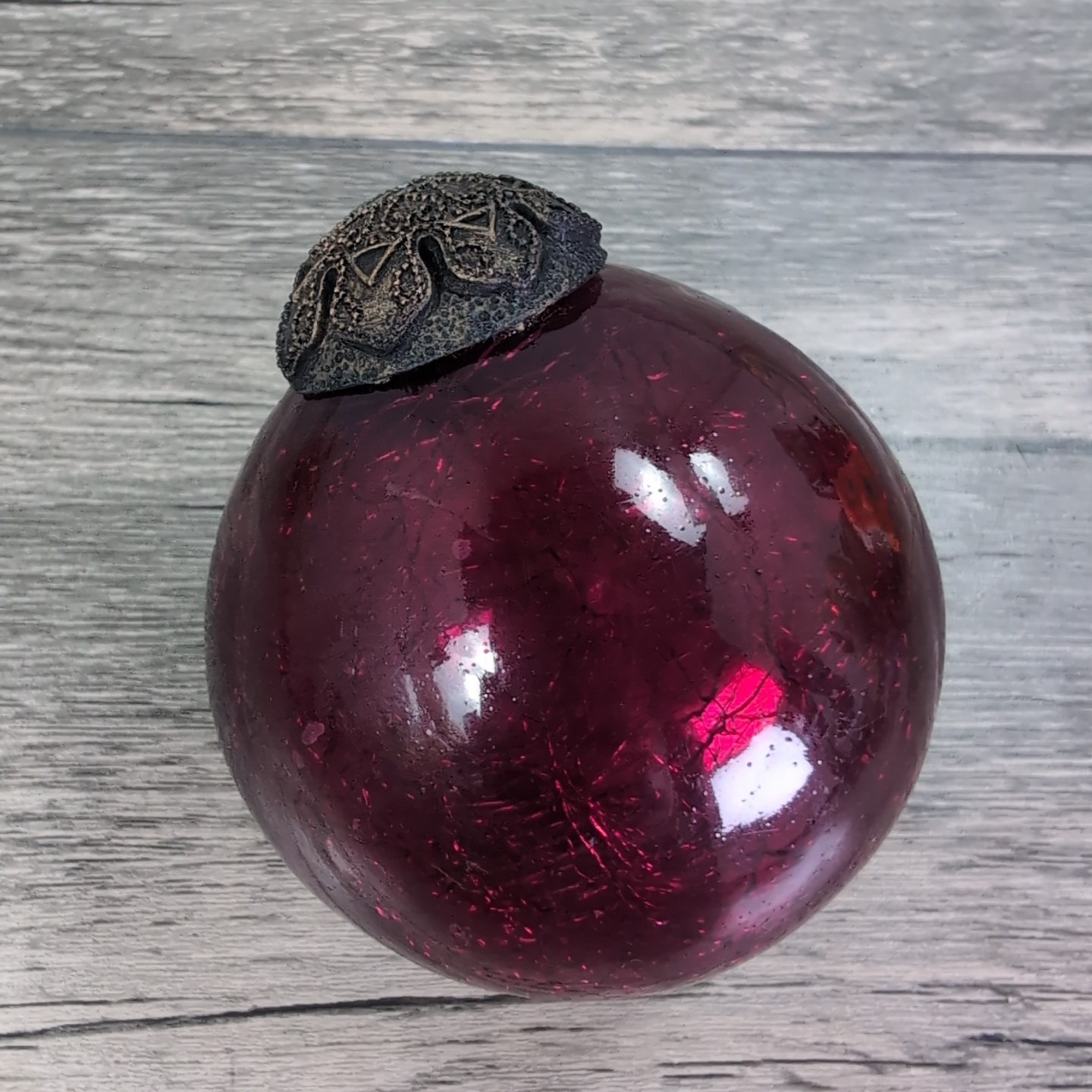 VTG Kugel German Dark Red Glass Heavy 3” Ball Ornament 1900s Christmas Decor