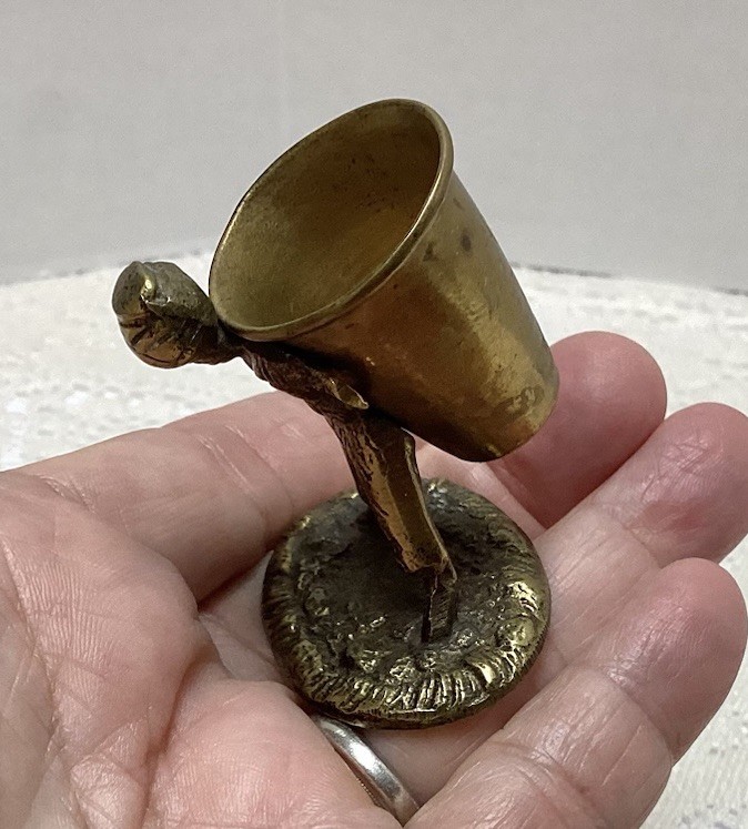 COOL Brass Arabian Man Thimble Holder /Toothpick Holder Shot Glass (2 available)