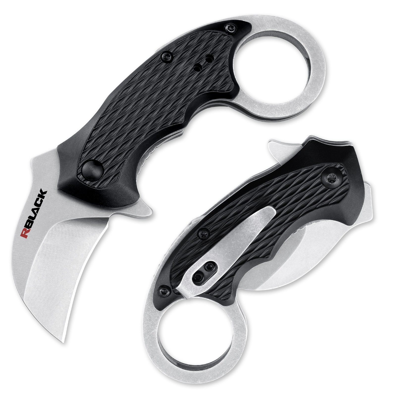 RBLACK 3.2 inch Mini Karambit Folding Knife, Pocket Knife with Finger Ring