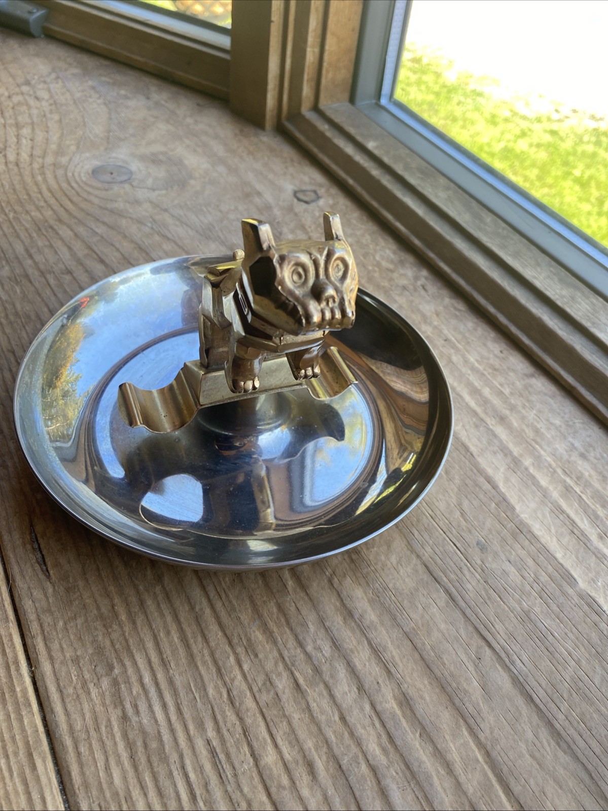 Vintage Mack Truck Bulldog Hood Ornament Chrome Trucker Cigar Ash Tray 87931