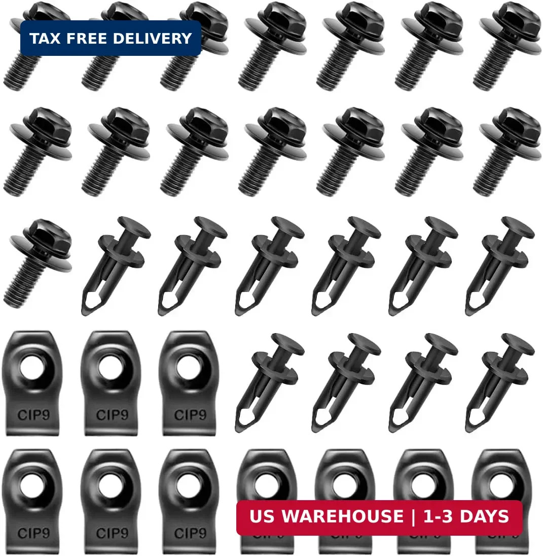 35PCS Car Engine Under Cover Splash Shield Guard Body Bolts (35PCS) 35PCS Car Engine Under Cover Splash Shield Guard Body Bolts (35PCS)