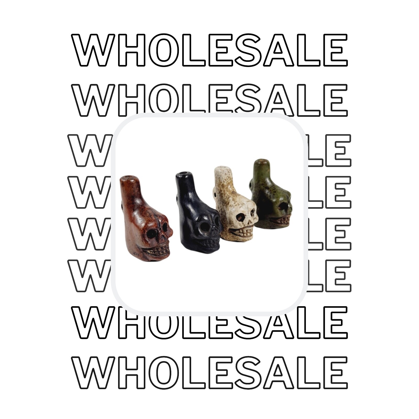 12-Pack Small Death Whistles Wholesale - Authentic Aztec Style, Clay Whistle.
