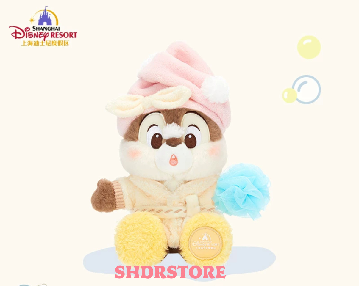 Disney authentic 2026 chip bath plush 7inches shanghai disneyland