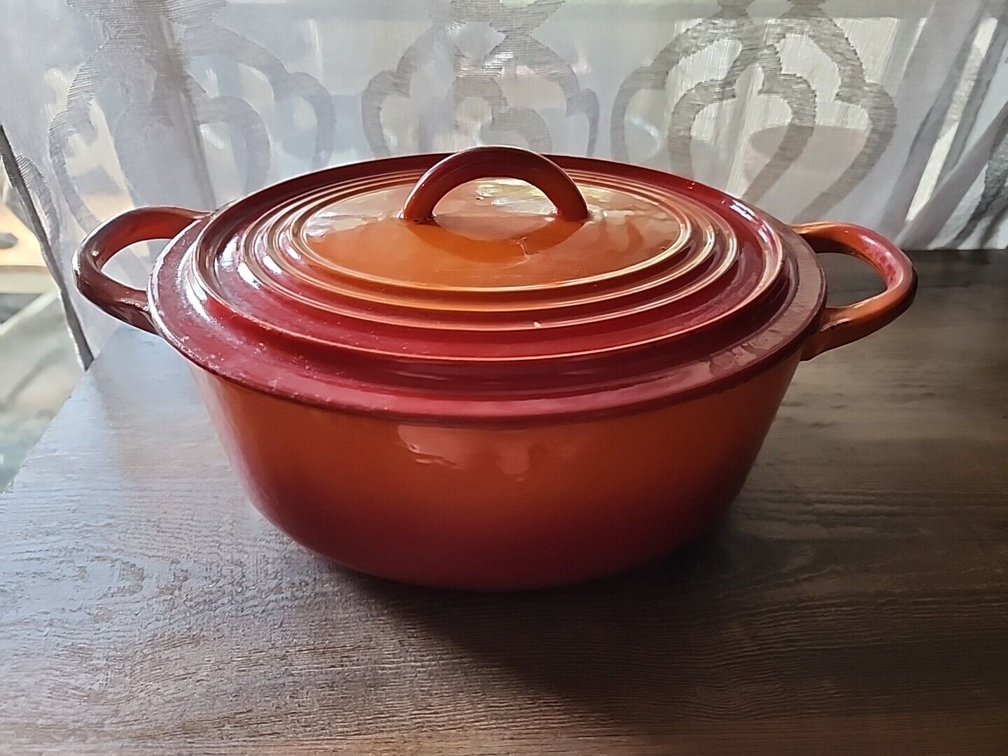 Vintage Le Creuset France 6 Qt Oval Orange Dutch Oven Pot