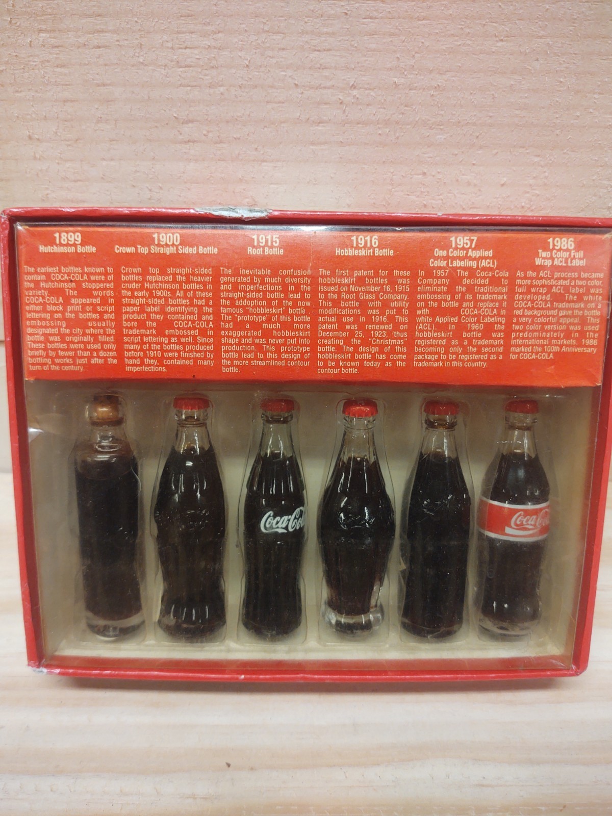 Evolution Of The Coca-Cola Contour Bottle Miniature Set Of 6 Bottle Replicas