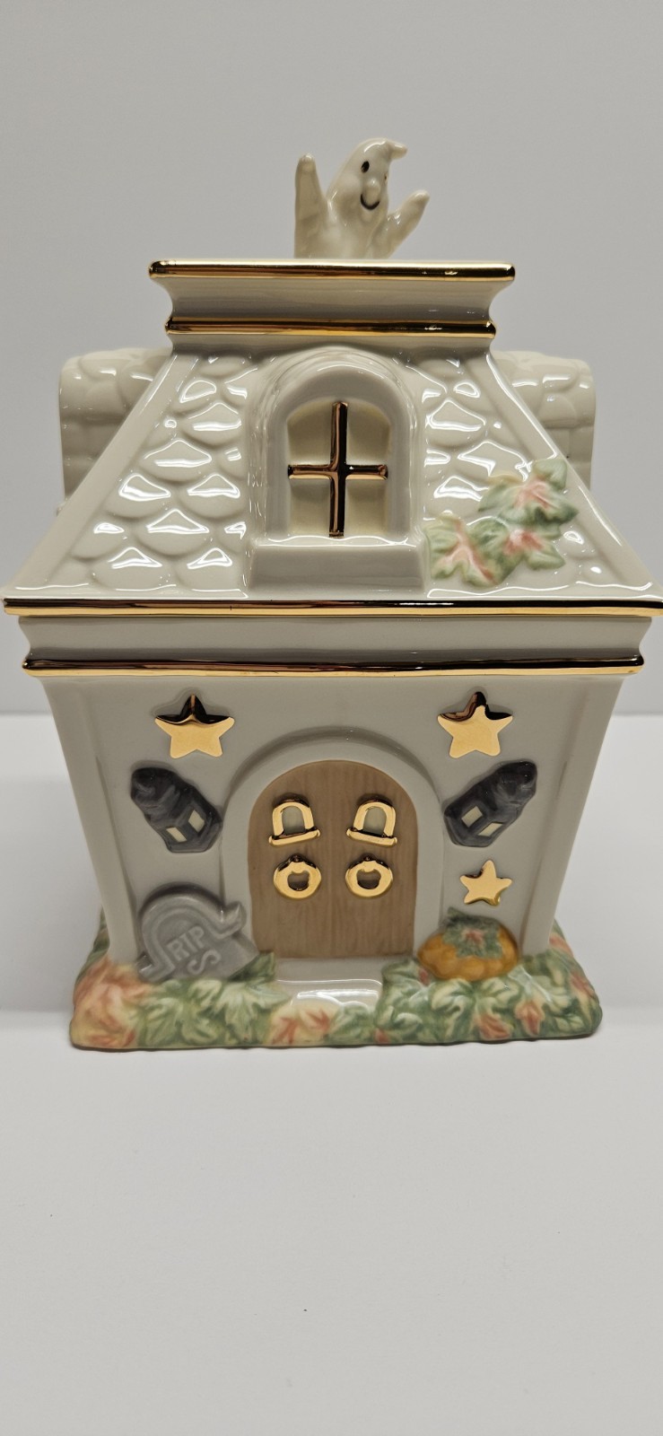 Lenox Occasions Halloween Haunted House Covered Candy Or Cookie Jar