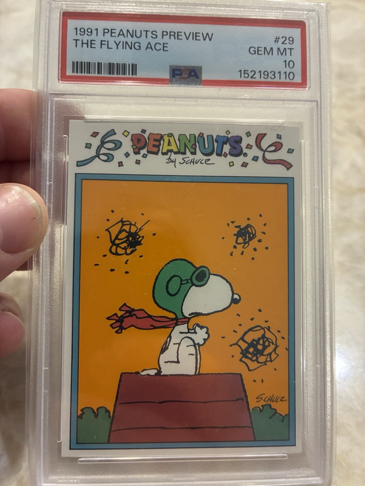 1991 Peanuts Preview The Flying Ace PSA 10 