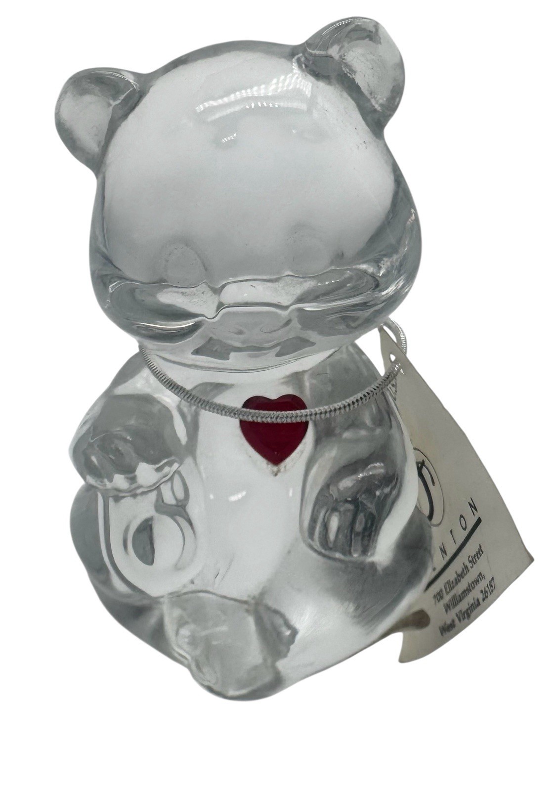 Vintage Fenton Art Glass Birthstone January Birthday Bear Ruby Red Heart