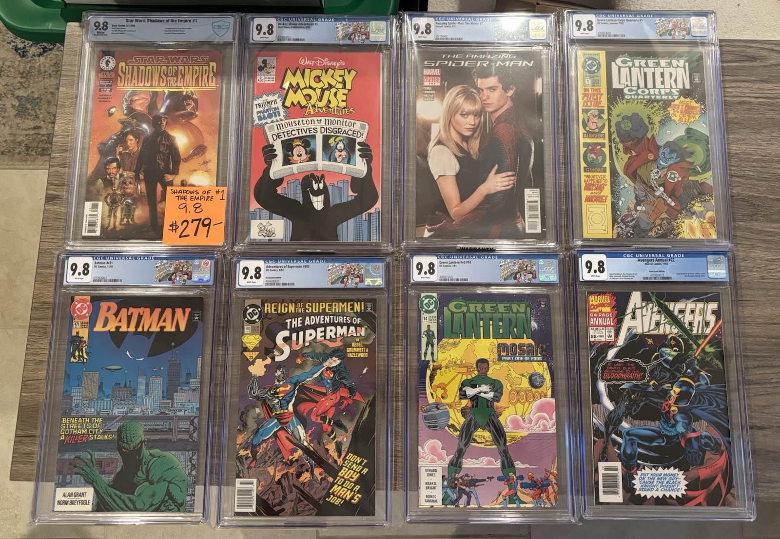 Marvel, DC, ETC CGC 9.8 Slab Lot of 8 Multiple Keys Batman, Spider-man