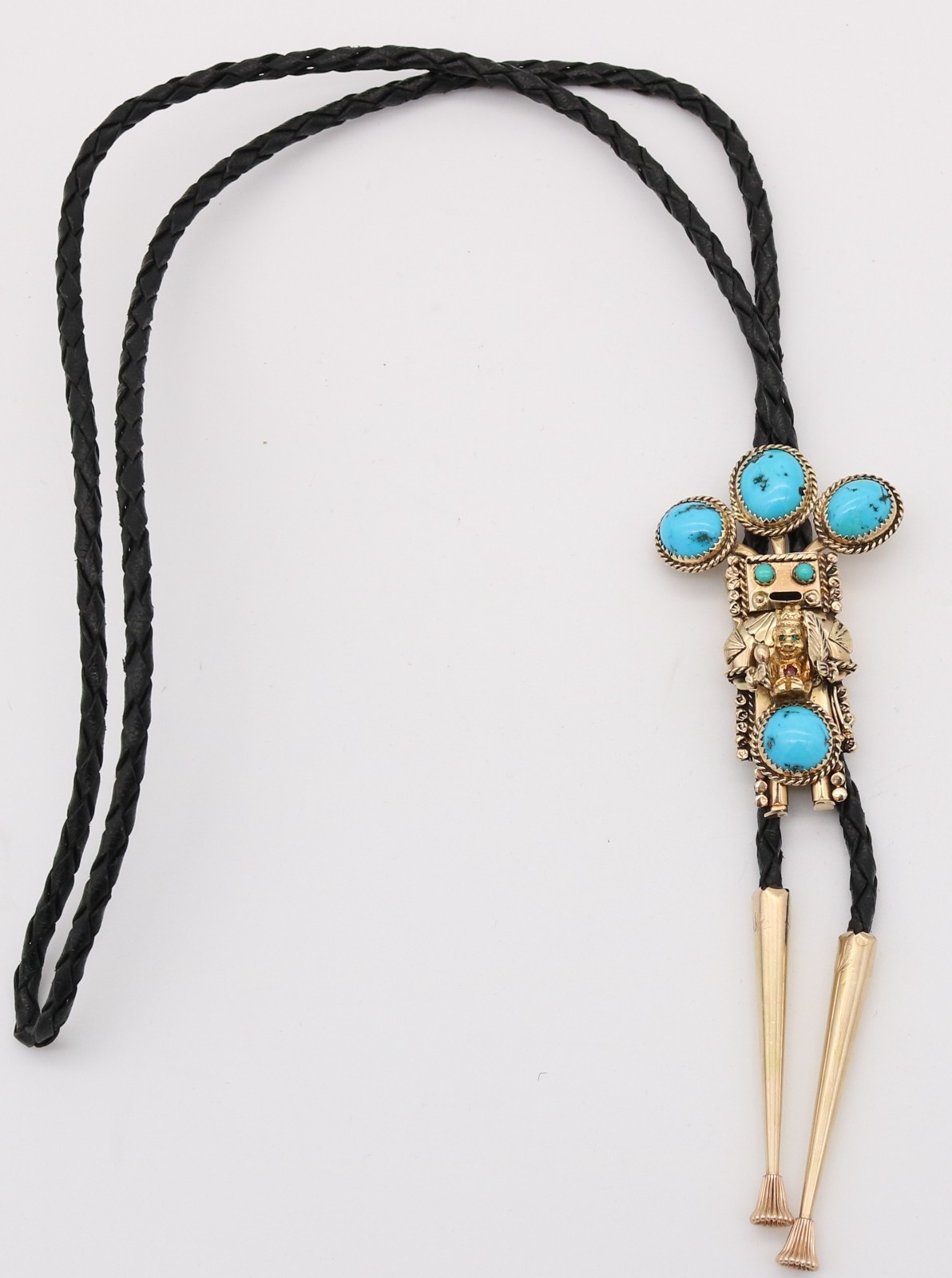 Vintage Will Denetdale Navajo 14k Gold Turquoise 2 3/4\