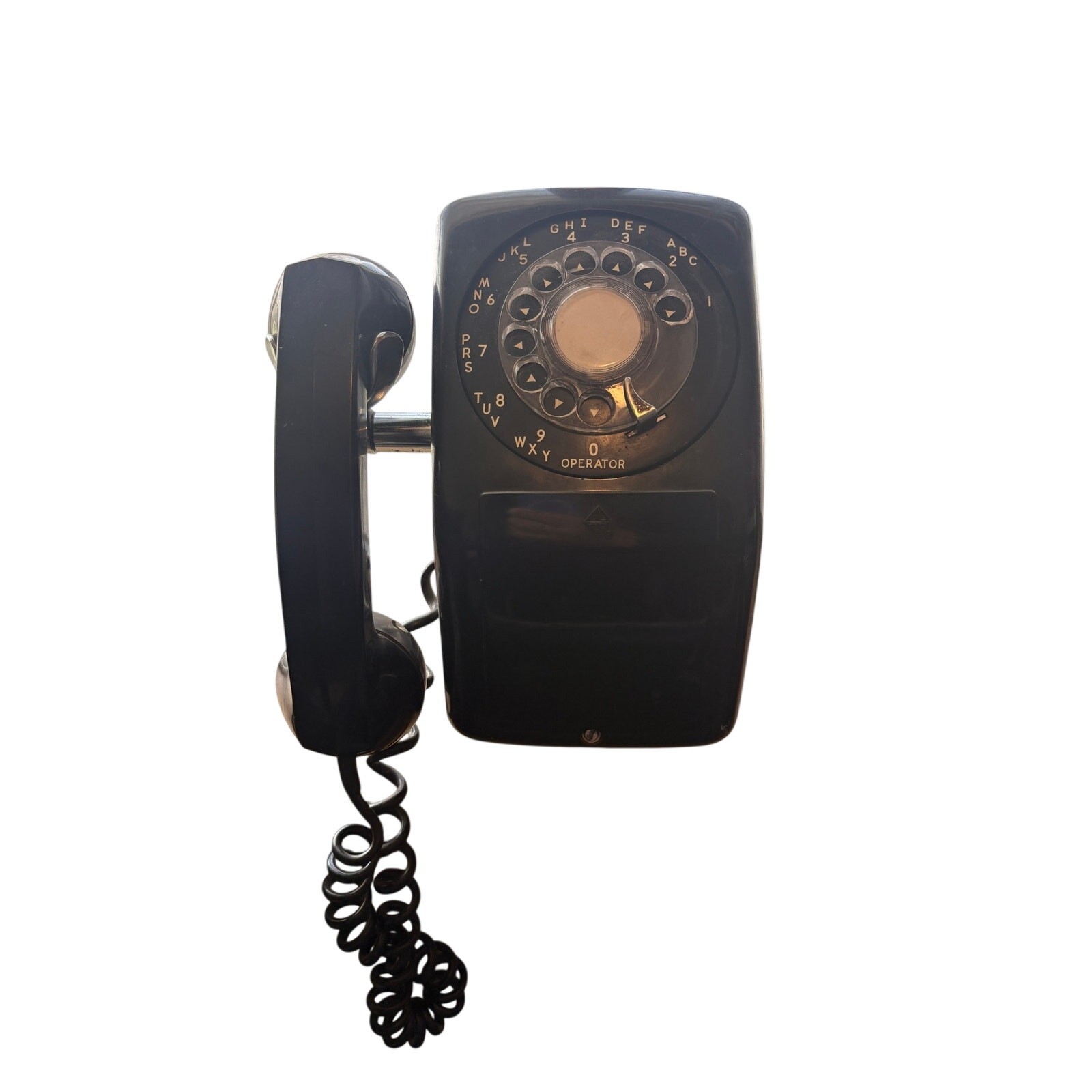 Vintage Automatic Electric AE90 Black Rotary Wall Phone 1960s Horror Dec G2U