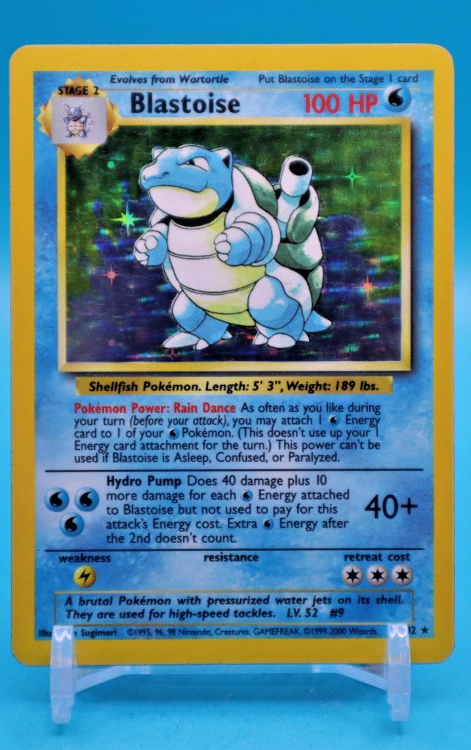 1999-2000 Blastoise 2/102 Holo Vintage Pokemon Card WOTC - MP 1999-2000 Blastoise 2/102 Holo Vintage Pokemon Card WOTC - MP