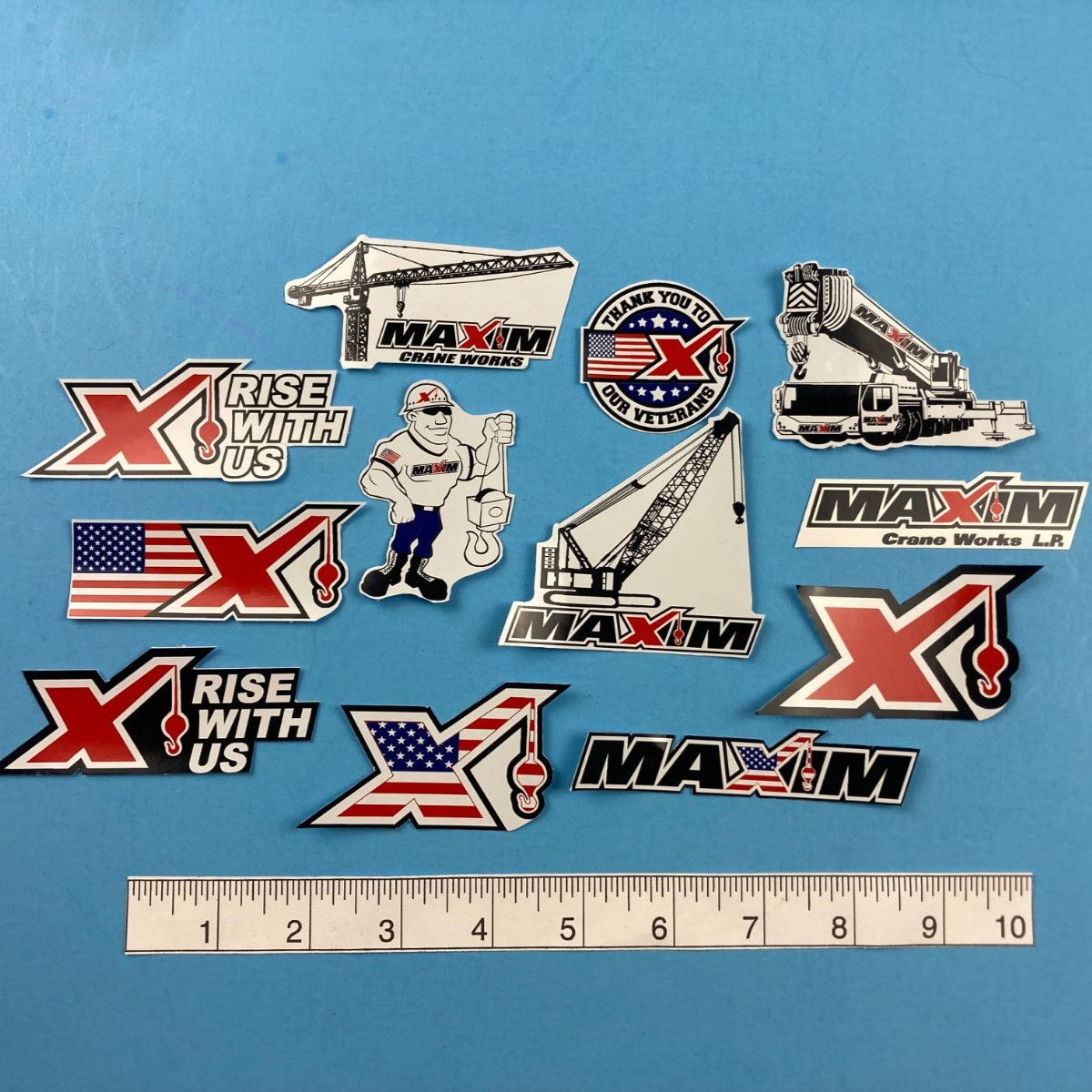 Hard Hat Decal Stickers MAXIM Shane McCrane Tower Crane Crawler Cranes Veteran\'s