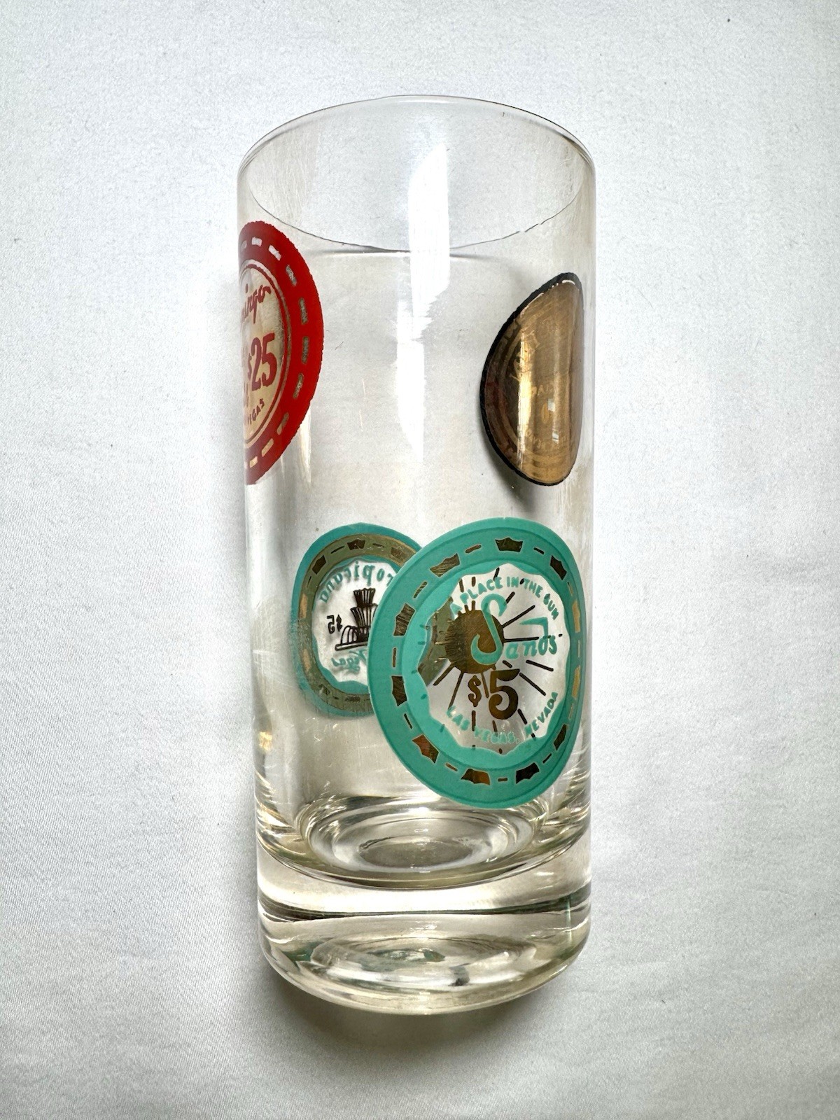 Vintage Las Vegas Glass Casino Hotels Chips Sands Desert Inn Tropicana Flamingo