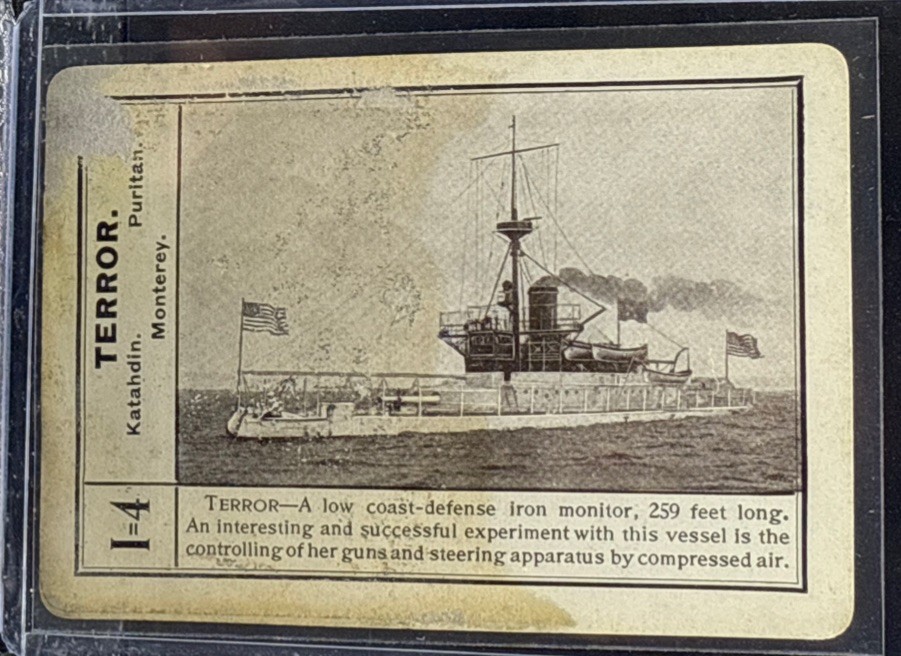 1900 Cincinnati Fireside Game Co White Squadron Navy Battleship Terror I4