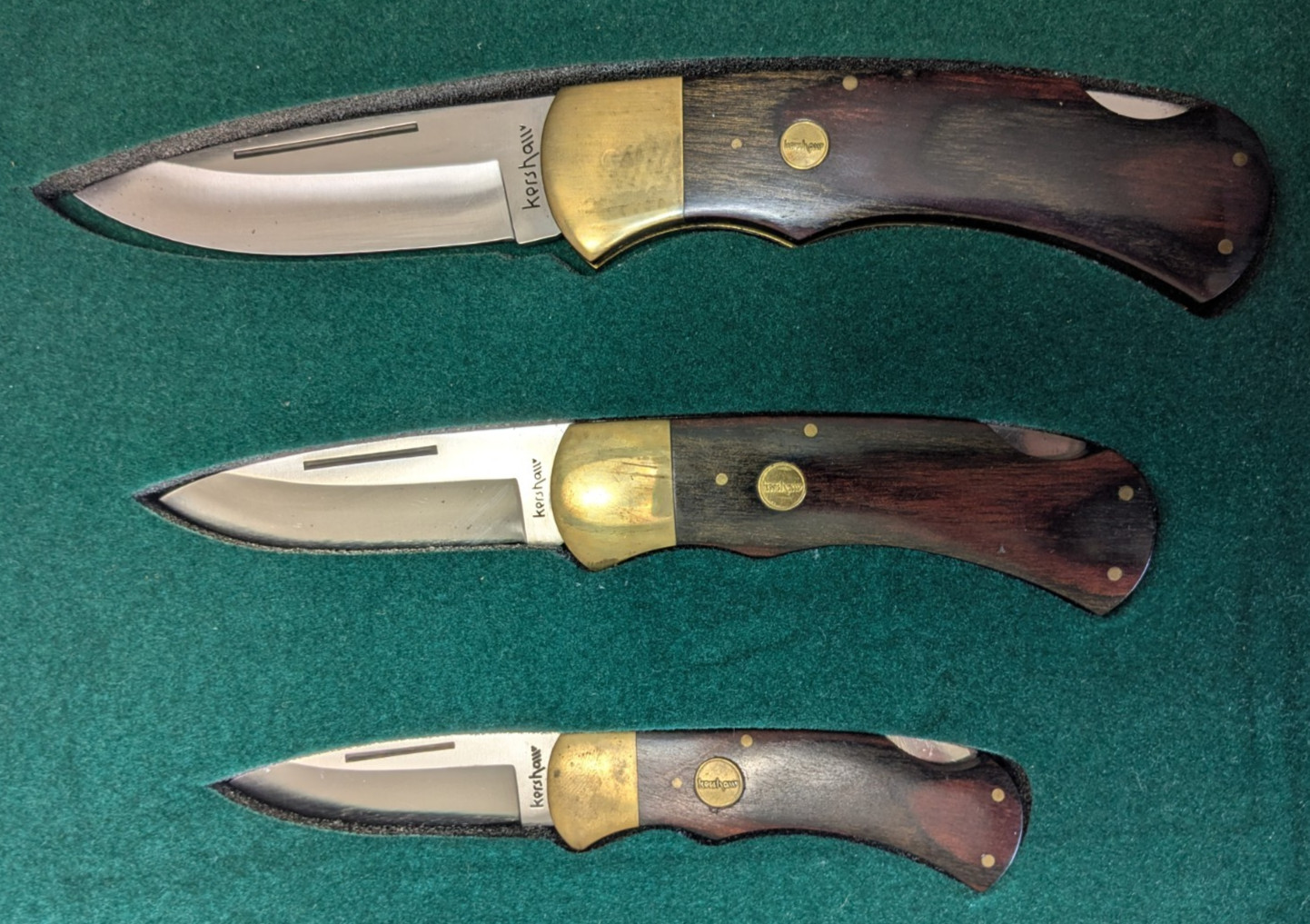 Vintage Kershaw Maniago Masterpieces 3 Knife Set Italy 1305/1310/1320 Excellent
