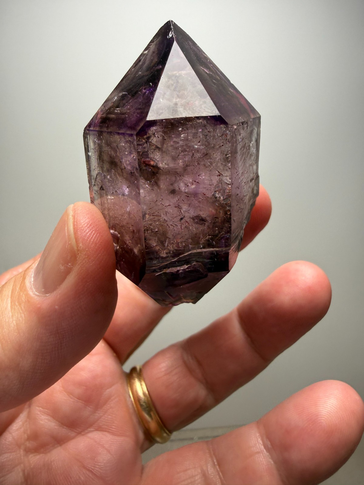 AAA GRADE Glassy Smoky Amethyst Scepter with Moving Bubble WOW - Only $139