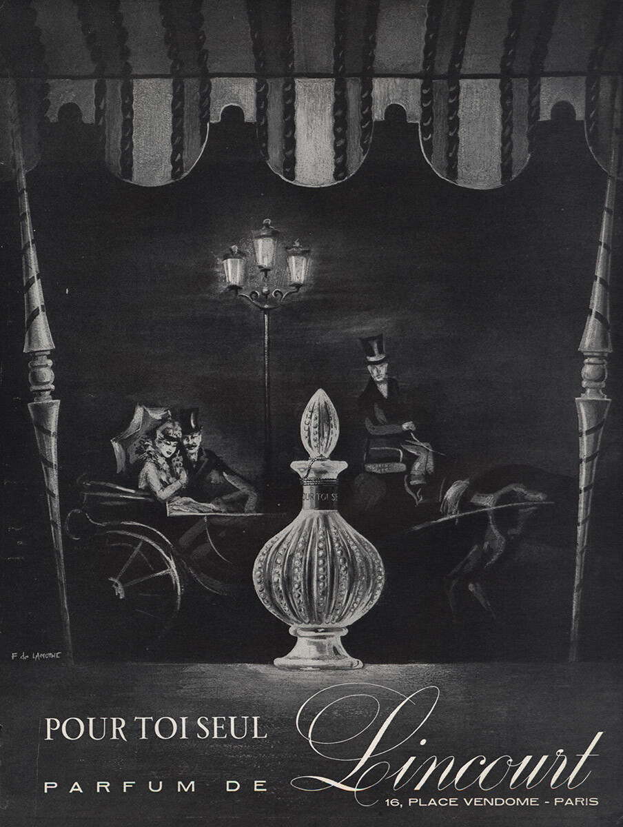 1954 Lincourt: Pour Toi Seul Parfum Vintage Print Ad