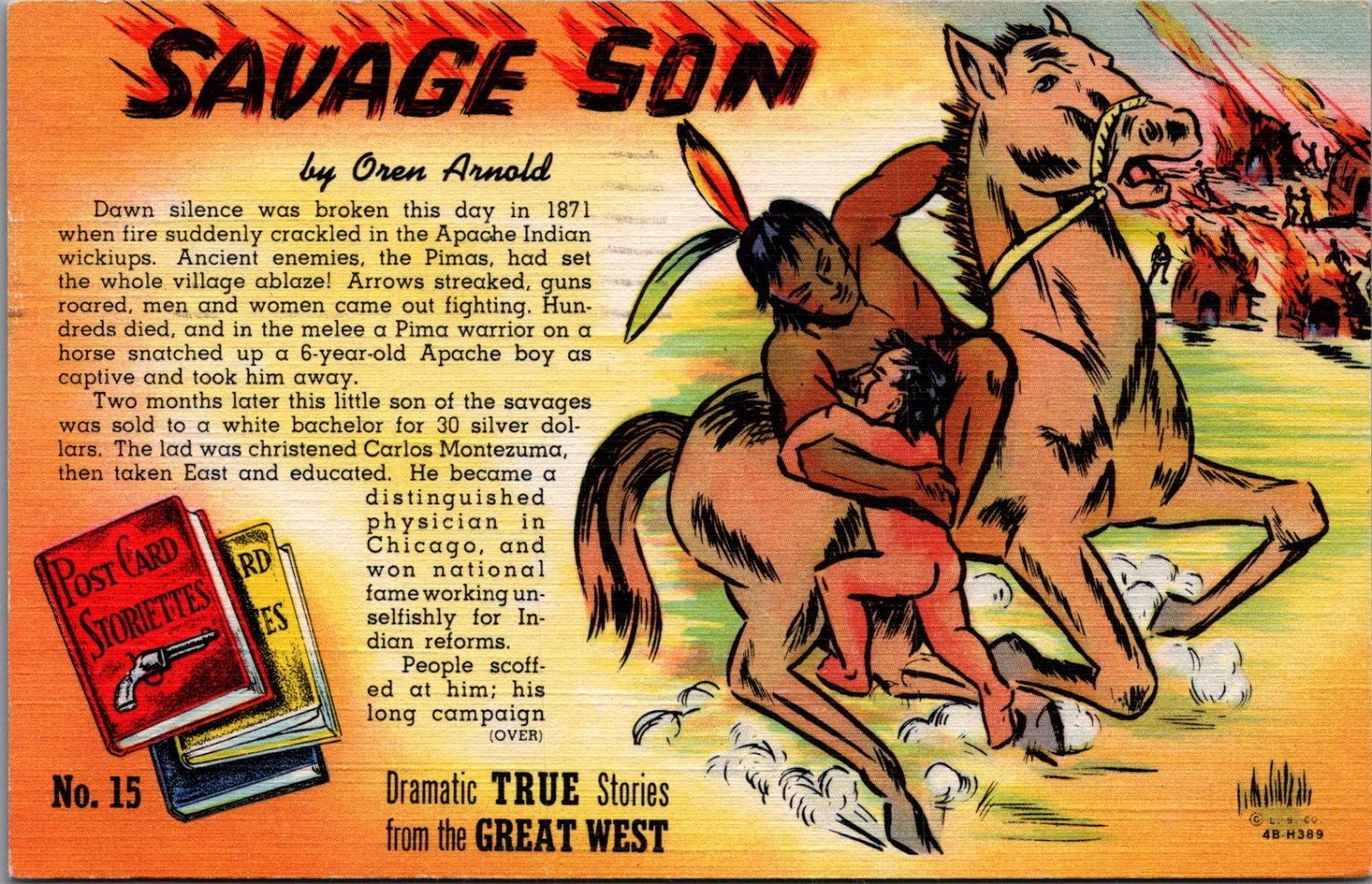 1947 Savage Son Western Story Postcard - Oren Arnold, Dr. Montezuma