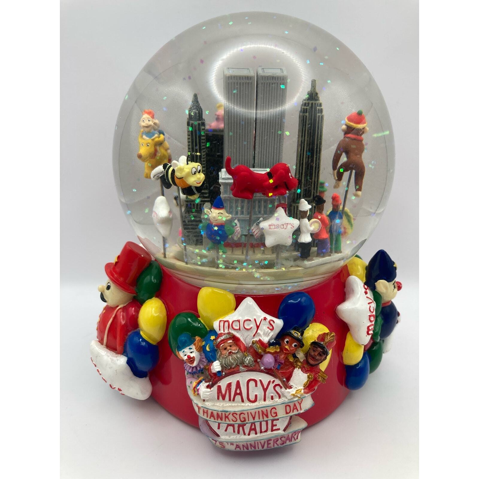 2001 Macy’s Thanksgiving Day Parade 75th Anniversary Snow Globe 