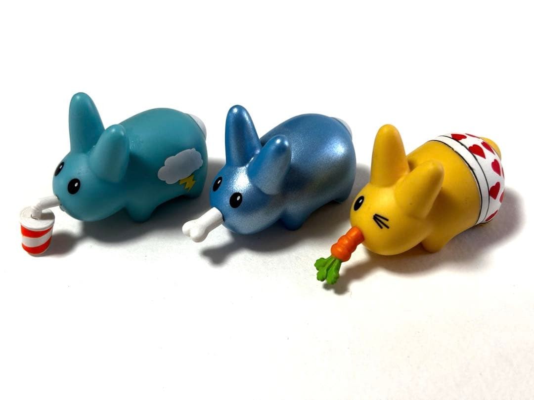 Kidrobot Happy Labbit Kozik 3 Piece Mini Figures Designer Toy Set Rare