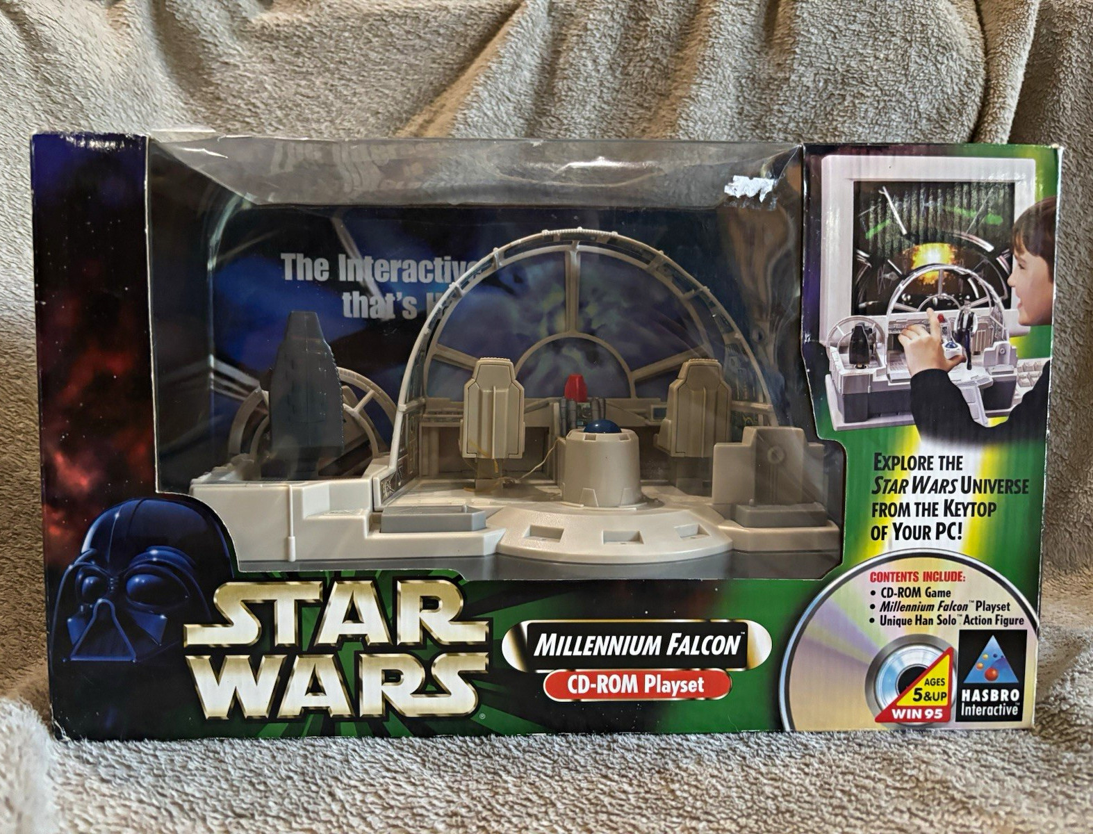 1998 Hasbro Star Wars Millennium Falcon CD-ROM Playset Windows 95 Sealed (G3002)