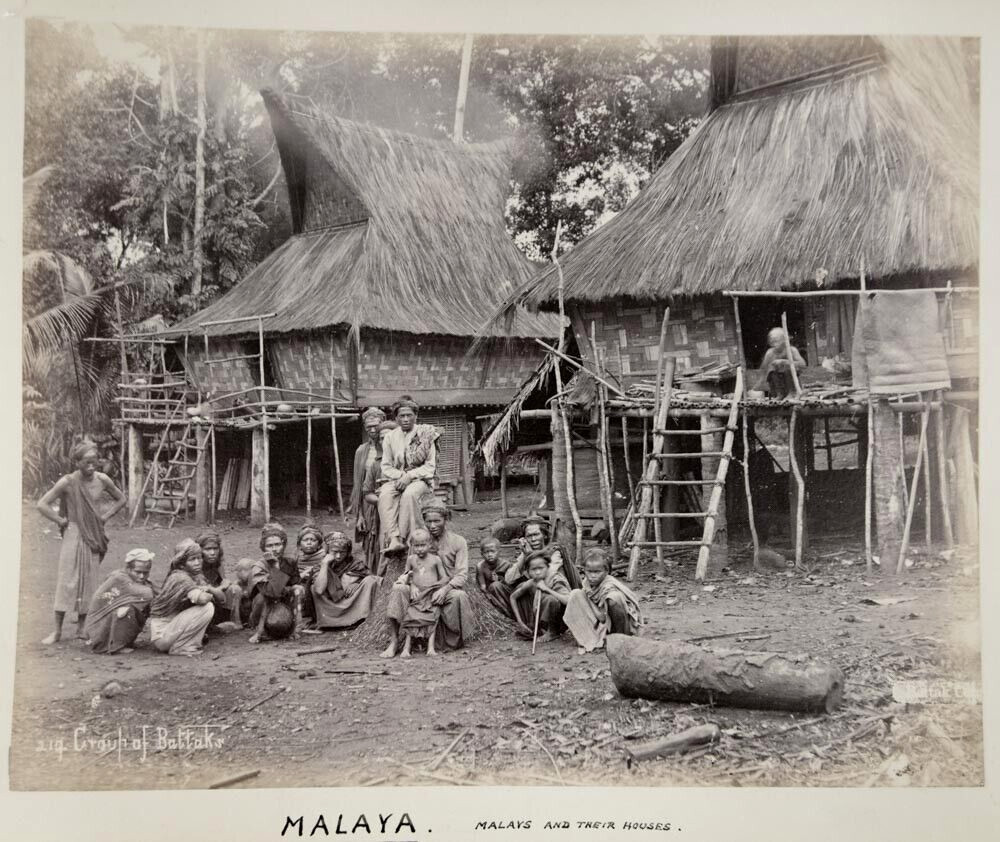 1890 PHOTO SE ASIA SINGAPORE LAMBERT GROUP OF BATAKS MALAYA MALAYSIA