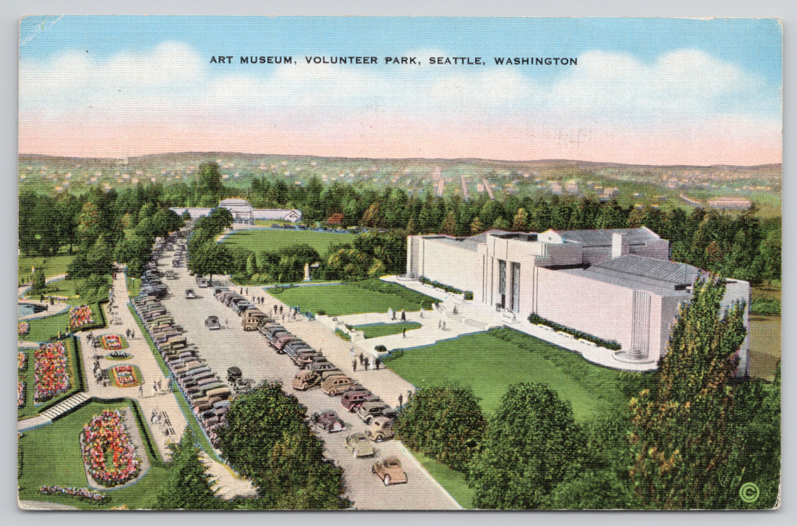Seattle Washington Art Museum Volunteer Park Posted 1941 Linen Postcard