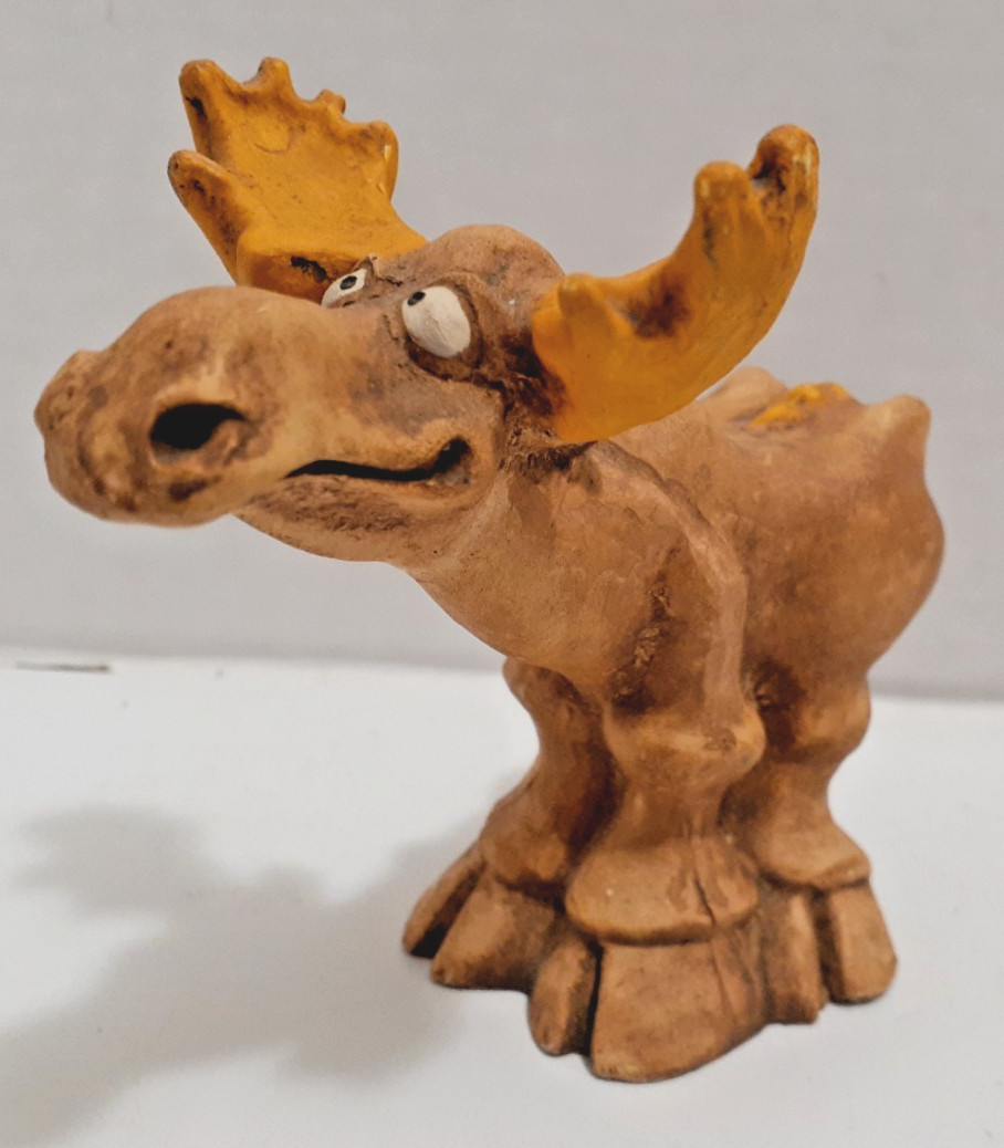 Vintage Whimsical Moose Figurine Bill Vernon 1985 Shade Tree Creations 3.5\ Vintage Whimsical Moose Figurine Bill Vernon 1985 Shade Tree Creations 3.5\