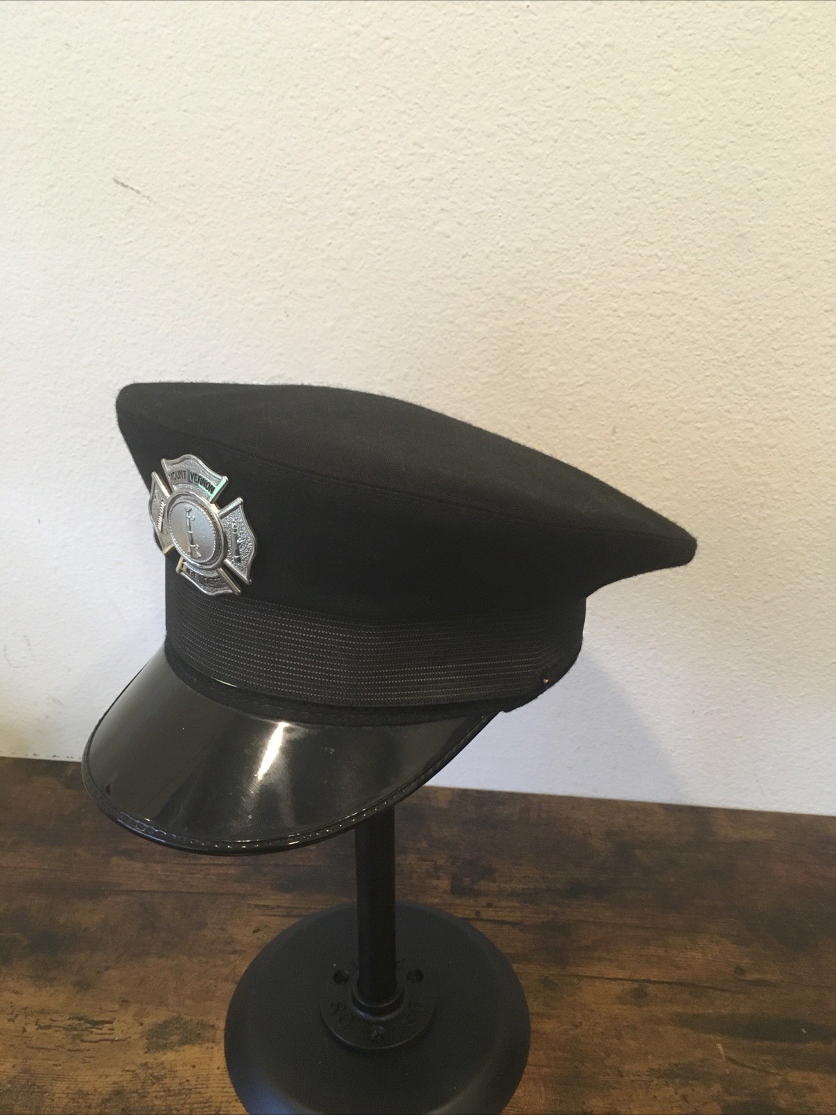Vintage Bancroft Zephyr Fire Service Dress Hat 6 7/8 w/ Fire Department Pin