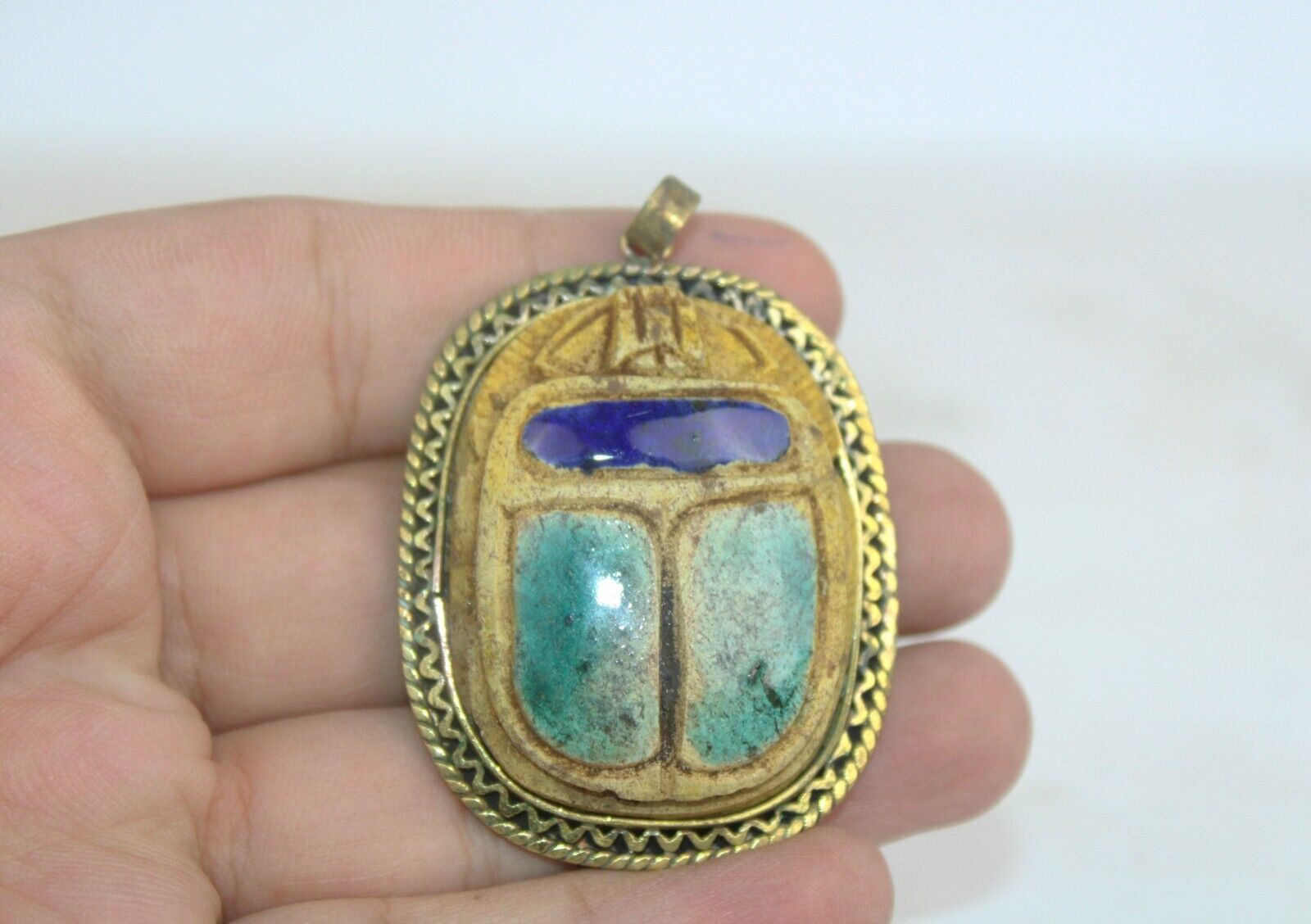 Rare Ancient Egyptian Carved Stone Scarab Amulet For Protection BC Egyptology