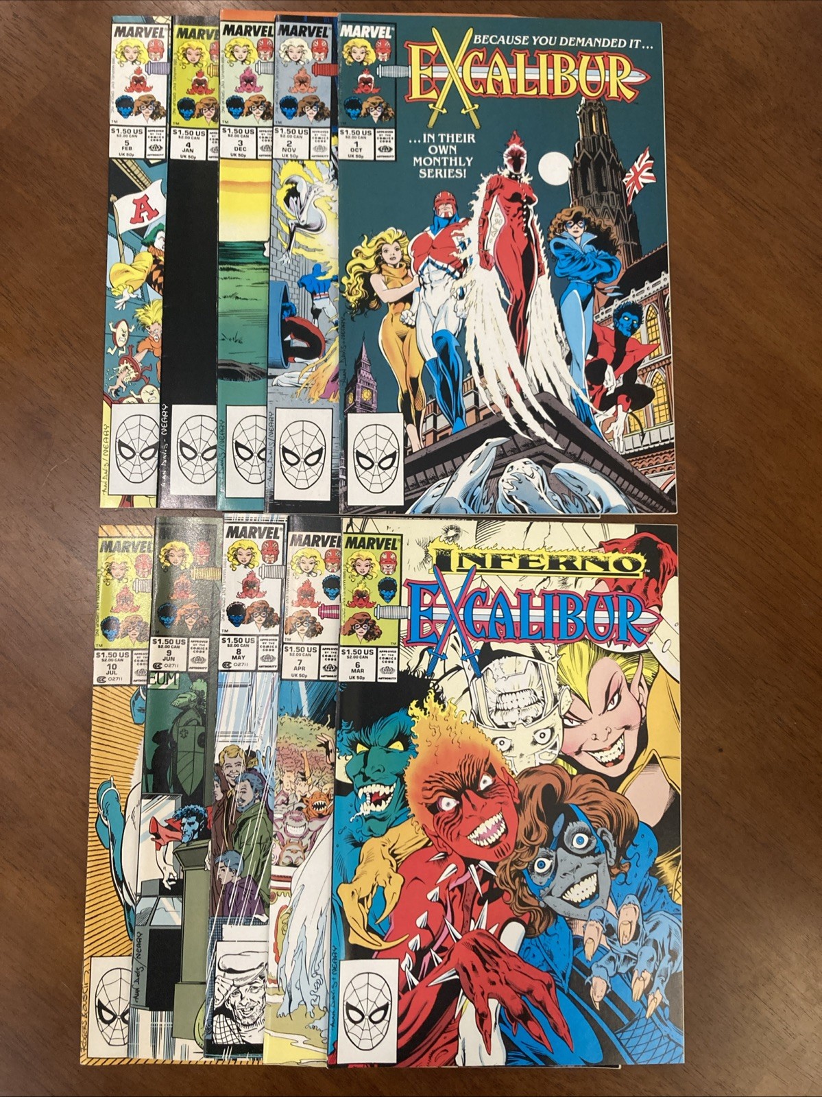EXCALIBUR #1 - 10 Lot (10) Marvel 1988