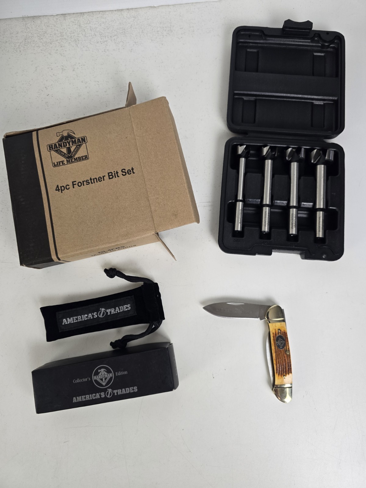 Handyman Club of America Collector Knife America’s Trades 2 Blade & Bit Set NIB
