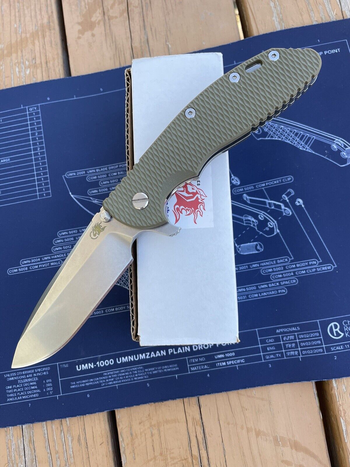 Hinderer XM-24 OD Green G10 4” Spearpoint Stonewashed S45VN New