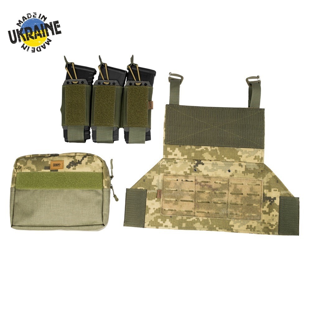 Ukrainian Tactical Modular Assault Panel Pouch Set 3 Mag  UA Digital Camo