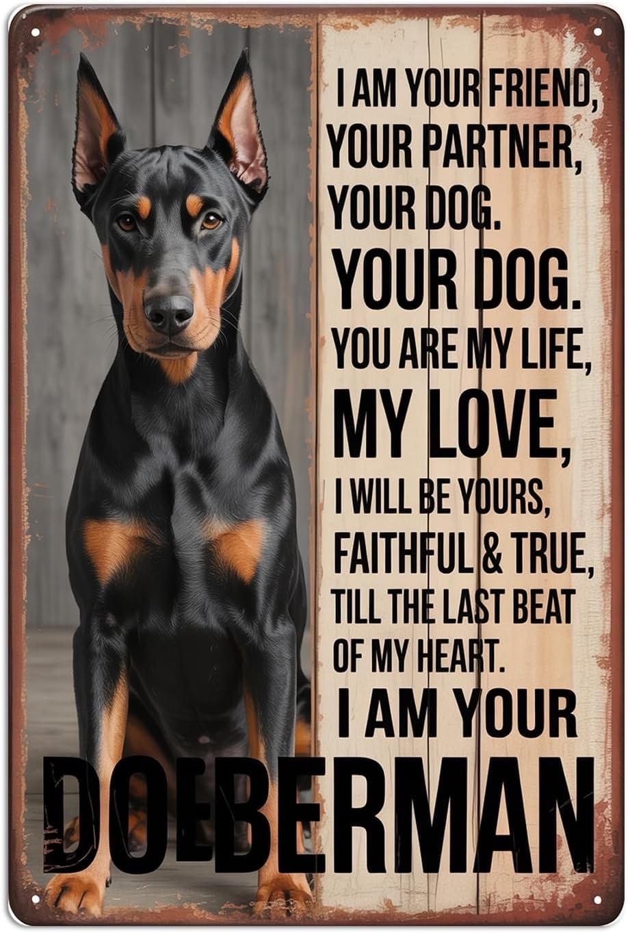 Doberman Dog Lover Tin Metal Signs Home Décor I Am Your Doberman Aluminum Garden Doberman Dog Lover Tin Metal Signs Home Décor I Am Your Doberman Aluminum Garden