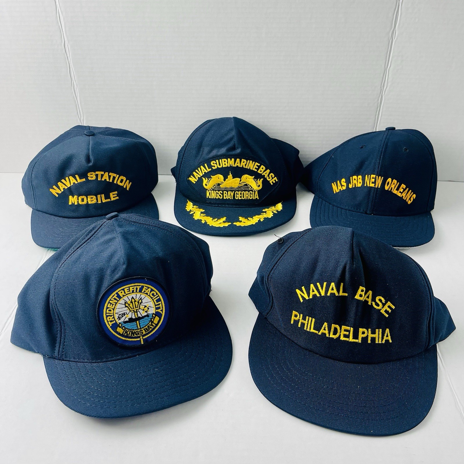 Vintage Lot 5 US Navy Military Hats Adak Alaska Keflavik Iceland Made USA