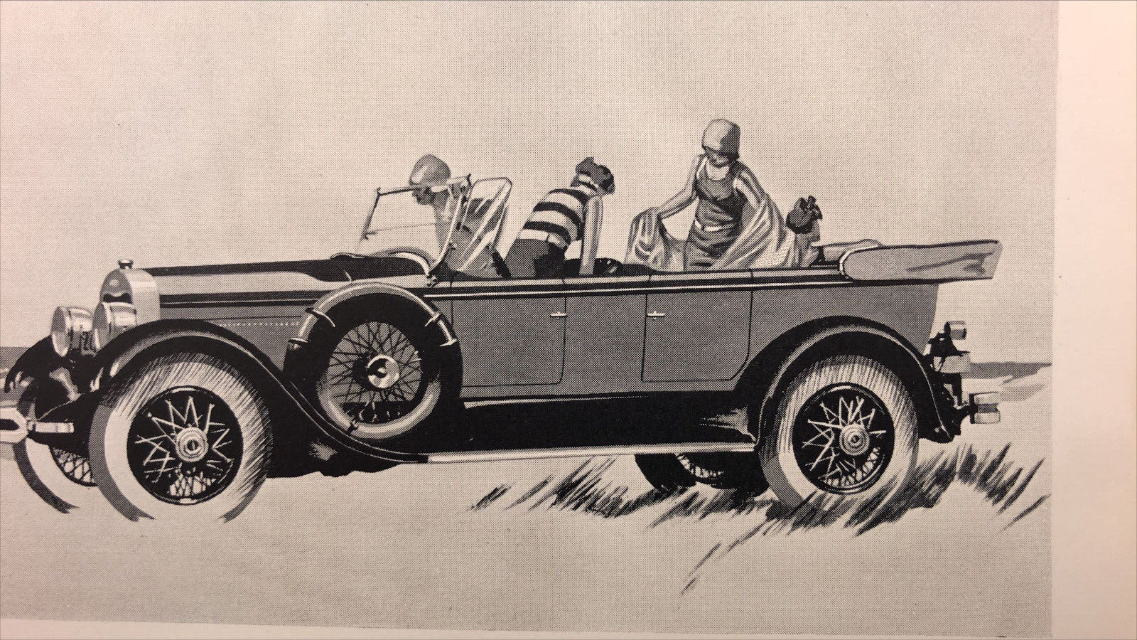 1926 Lincoln Sport Touring Car by Brunn Couple at the Shore Vintage Print Ad