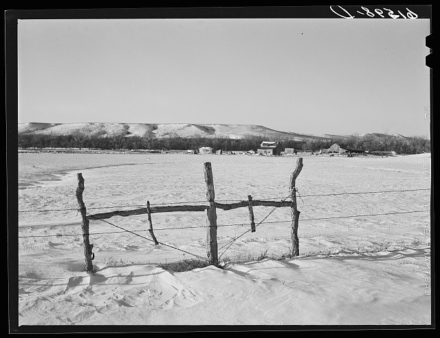 Photo:Mellette County South Dakota Farm 1940 Snowy Rural Landscape