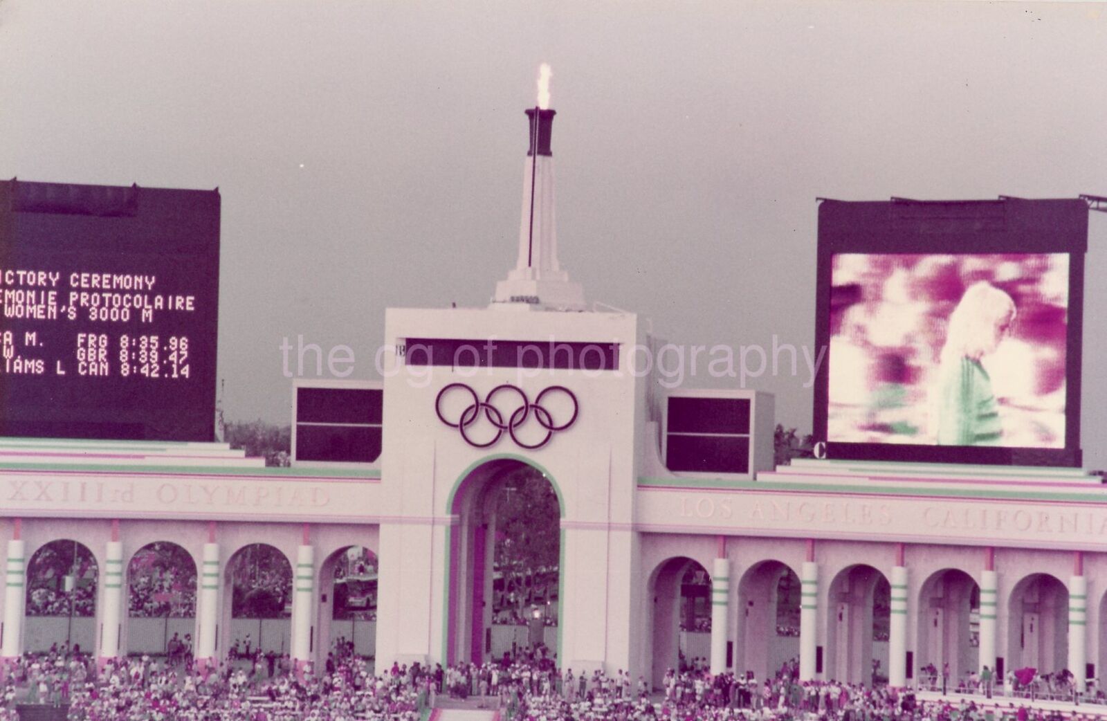 1984 OLYMPICS Color FOUND PHOTOGRAPH Snapshot  LOS ANGELS COLISEUM 311 LA 87 V