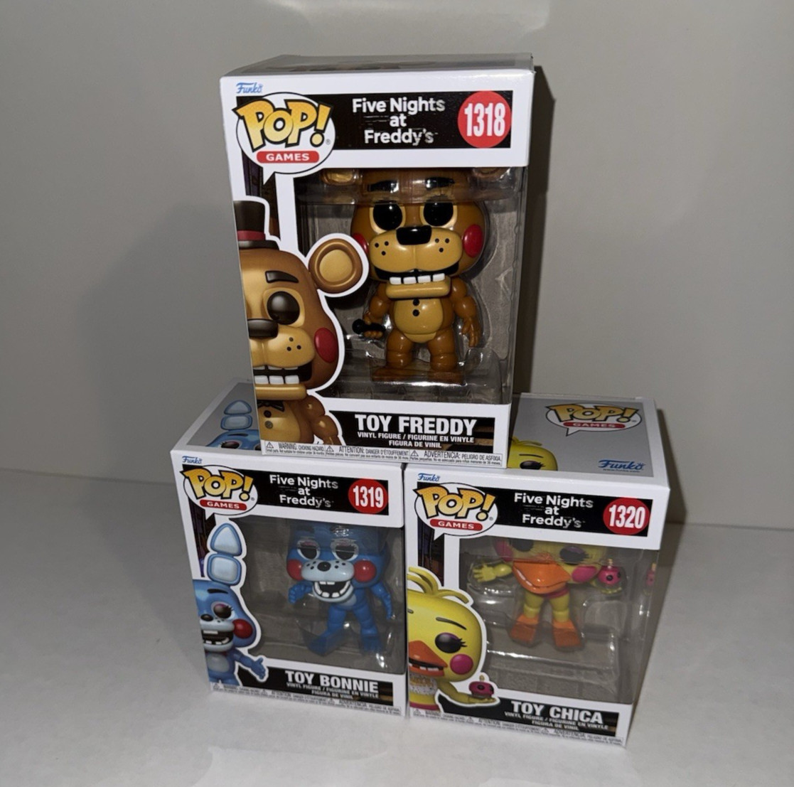 Five Nights at Freddys Funko POP 3 Set Toy Freddy, Chica & Bonnie New