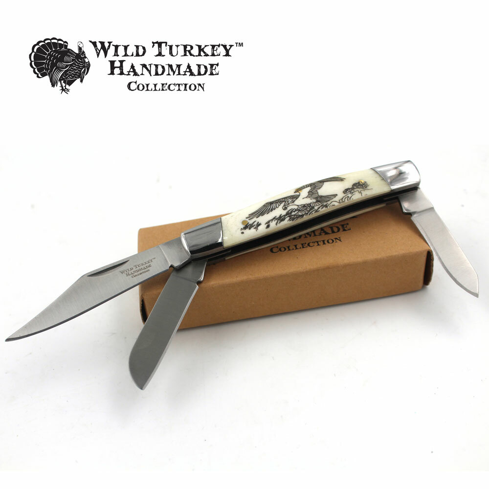 Wild Turkey Handmade Gentleman's 3 Blade Folding Pocket Collectors Knife EDC Wild Turkey Handmade Gentleman's 3 Blade Folding Pocket Collectors Knife EDC
