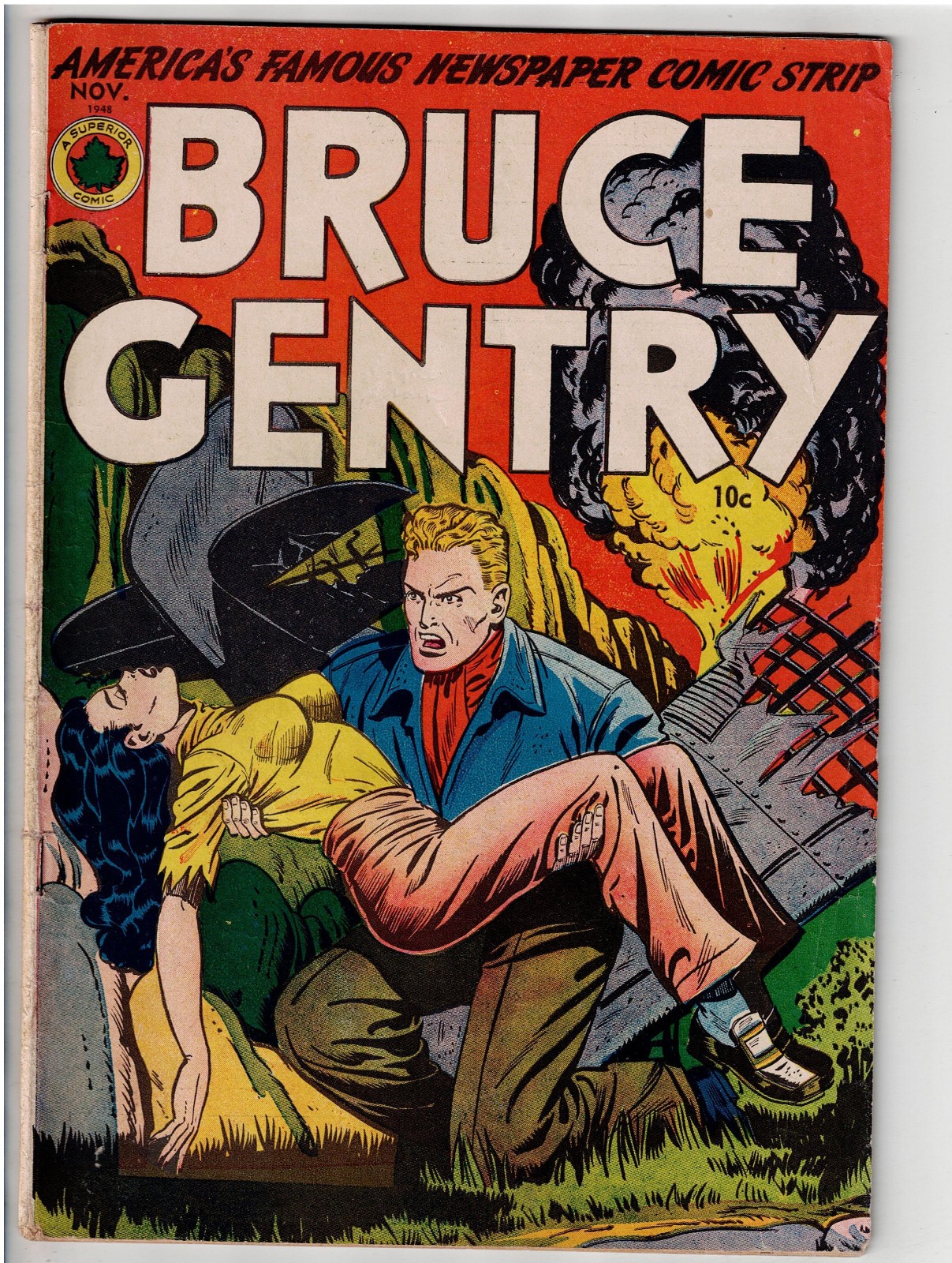 BRUCE GENTRY #2 (1948) RARE NICE CONDITION RIP IN 1 PAGE GGA GOLDEN AGE